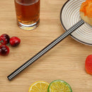5pcs Reusable Stainless Steel Drinking Straws with Cleaning Brush (Black) A