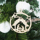 10pcs Wooden Embellishments Christmas Tree Jesus Pattern PendantMO