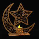 Ramadan Wooden Eid Mubarak Decoration For Home Moon Islam Mosque Muslim Woo K1K3