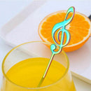 5 Pcs Stainless Steel Spoon Coffee Note Shape Music Theme Tea Stirring Spoo