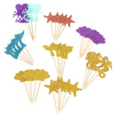 39pcs Mermaid Cupcake Toppers Ocean World Cake Picks for Birthday Party DecoAT3C