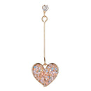 Rhinestone Heart Dangle Stud Earrings Women Casual Drop Earrings Jewelry