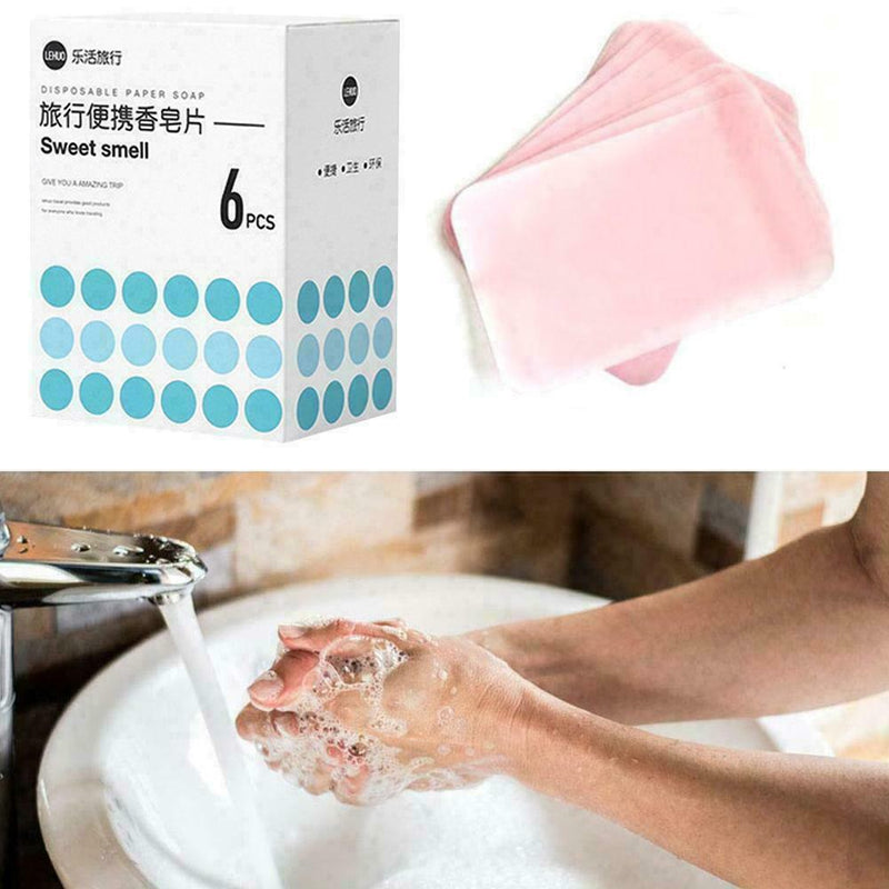 120Pcs Mini Soap Tablets Bath Cleaning Soap Sheet Paper New Soap E3E1