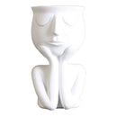2pcs Humaniod Sculpture Flower Pot Planter Vase Bonsai Pots for Home Office