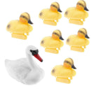 Floating Duck Ducklings and Swan Fish Pond Ornament Plastic Decoy Lifesize