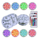 3 Pack Submersible LED Lights with 3x Remote Control Underwater 10-LED RGBW