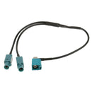 Double Male Fakra to Female Car Radio Aerial Antenna Adapter for VW Cars