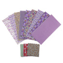 39pcs 10x10/25x25/50x50cm Cotton Fabric Pre-Cut Floral Printed Cloth Purple