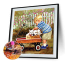 Little Boy Car Diamond Painting 5D DIY Full Round Drill Handmade Mosaic Art
