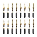 16x Black Metal 3.5mm Stereo Audio Male Connector For MP4 Headphones