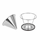 Stainless Steel Coffee Filter Basket Reusable Pour Over Coffee Filter Cone  V1Q1