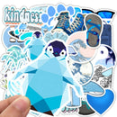 50Pcs Cartoon Blue Stickers DIY Suitcase Laptop Guitar Bicycle Car DecalsOZ