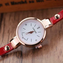 Fashion Luxury Rhinestone Bracelet Women Top Quartz Casual Watch Red