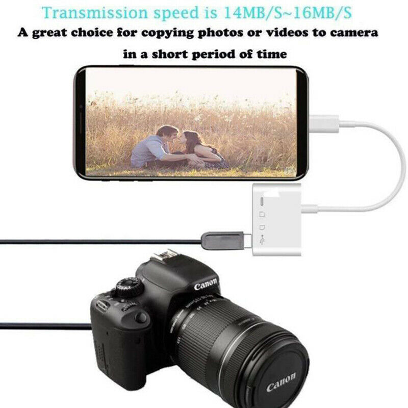 4 In 1 Adapter To TF  Card Reader Camera USB AdapterSEAU