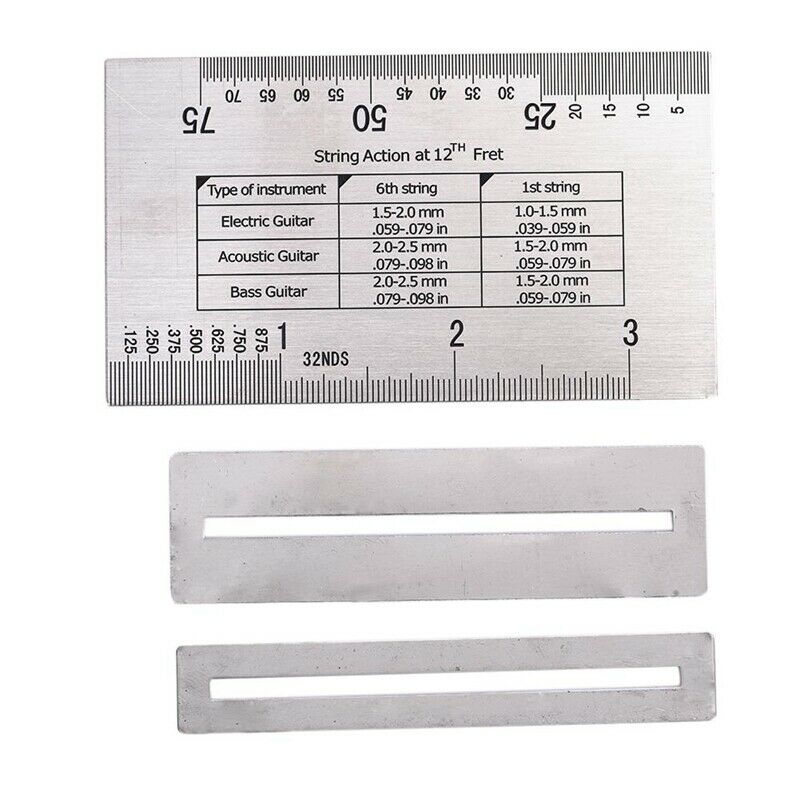 Guitar Measuring Tools Guitar String Height Gauge+Fret Polishing Protector