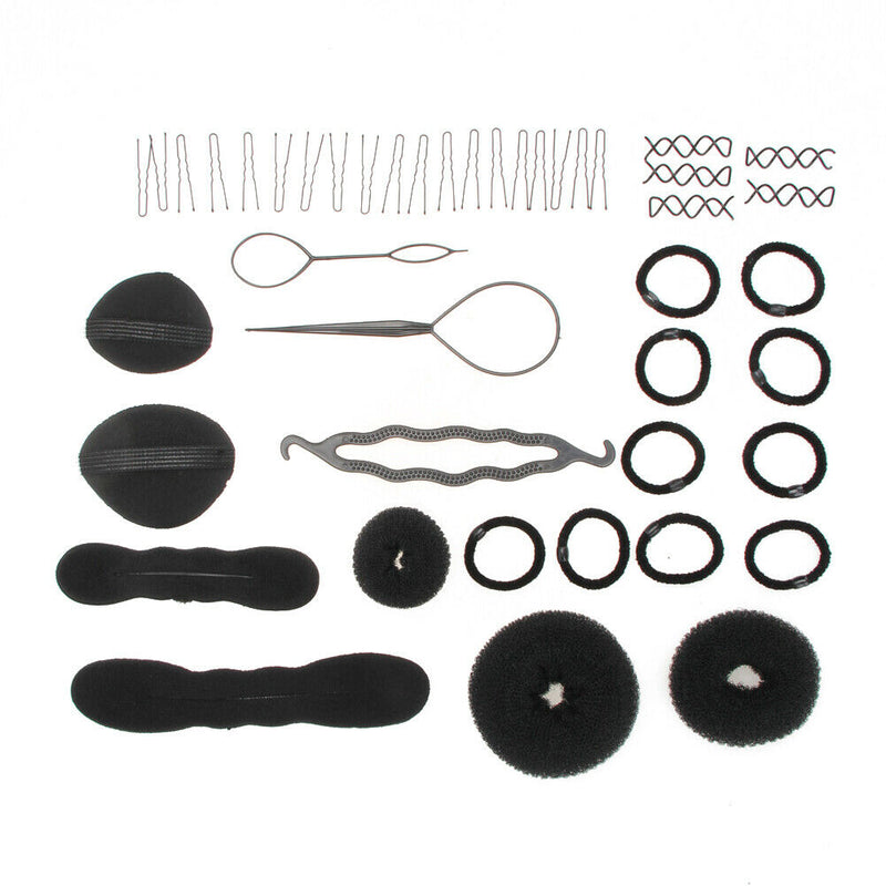 Hair Bun Clip Maker Pads Hairpins Roller Braid Twist Sponge Styling Accesso A