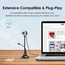 X1 480P HD PC USB Webcam Manual Focus Mic Desk Web Camera for Live Online