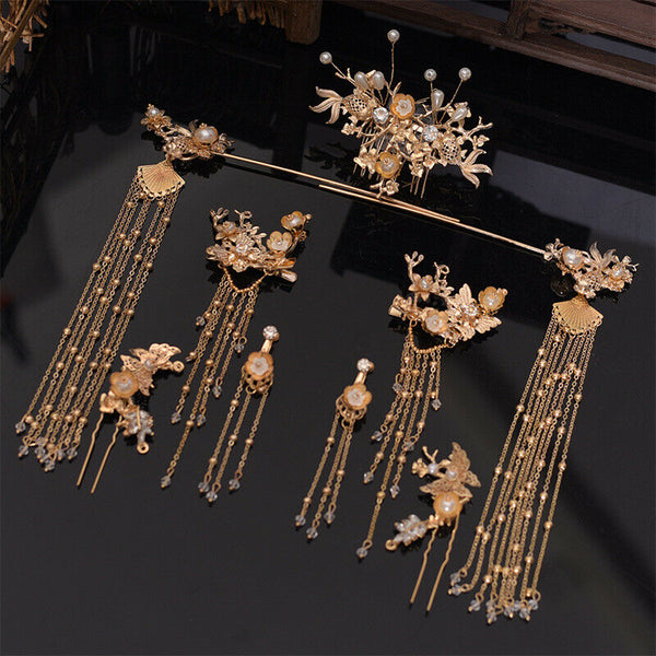 Hanfu Tiara Bride Costume Hair Accessories Chinese Phoenix Crown Luxury Cla E9S9