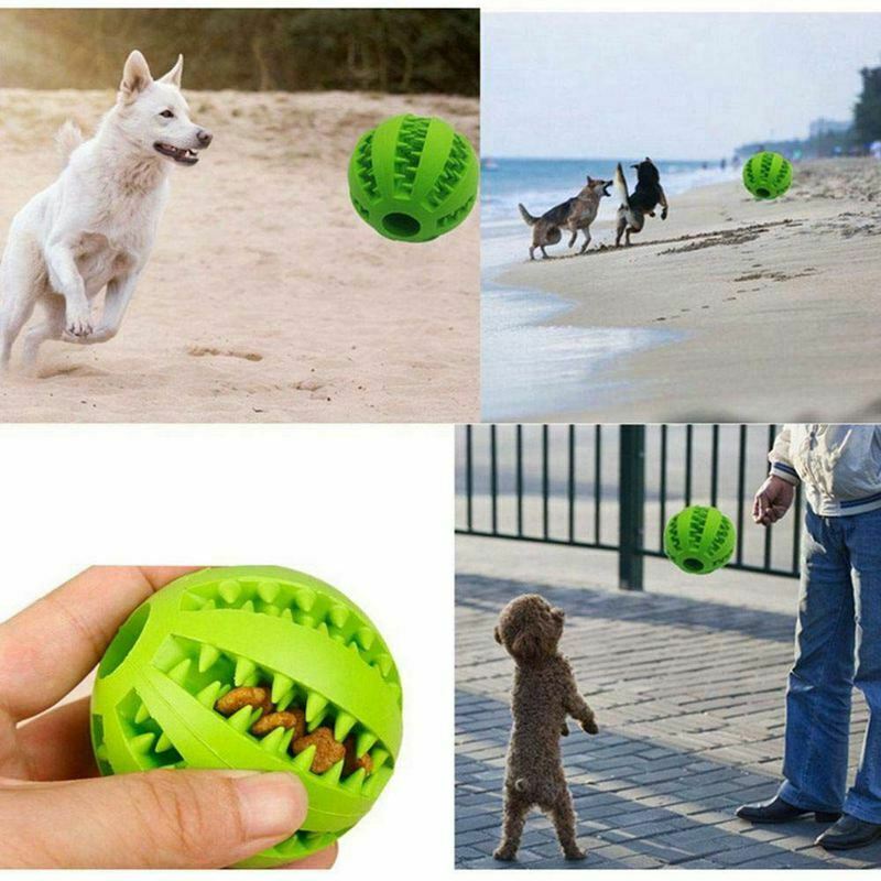 Dog Tooth Cleaning Balls,Chewing Food Toys Ball Non-Toxic Soft Rubber Ball  M8Q2