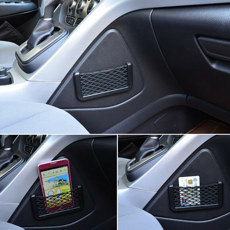 1 Set Car Net Bag Phone Holder Storage Pocket Organizer for Phone Wallet Keys