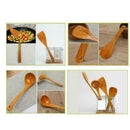 Wooden Long Cooking Rice Spatula Scoop Non-stick Hand Wok Shovel Kitchen To T0Z1