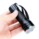 21 LED Mini Torch Fluorescent UV Flashlight With Rope Aluminum Alloy Detection
