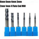 6Pcs 4 Flutes End Mills Set for Steels Square CNC Carbide Milling Cutter Sp X2E2