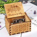 Retro Wooden Hand Cranked Music Box Kids Child Birthday Gift Home Ornaments