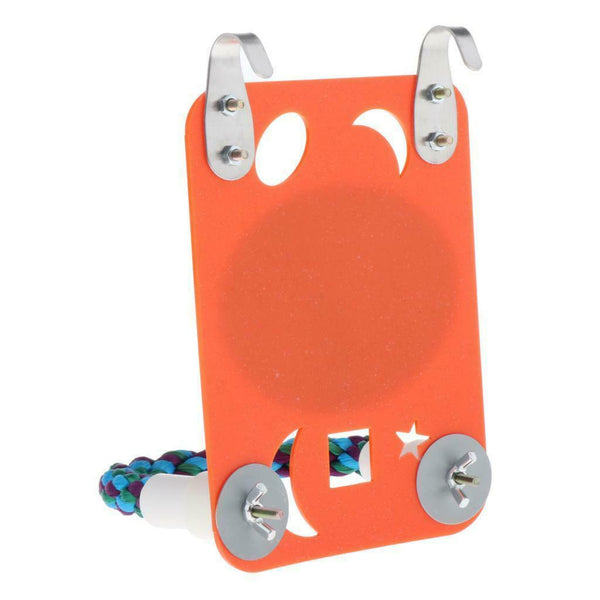 Parrot Large Mirror with Rope Perch Swing Toys for Greys Budgies Cockatoo