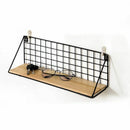 Wall Rack Iron Flower Vase Holder Multi-use Wooden & Iron Wall Sundries Hol