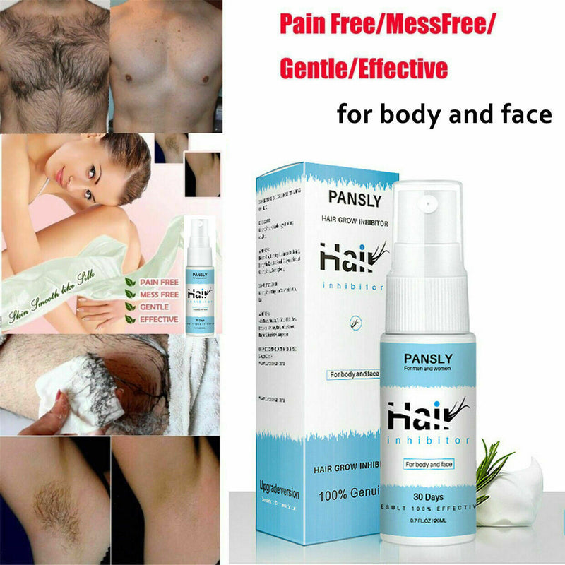 100% Natural Permanent Hair Removal Spray Stop Hair Growth Inhibitor Remover--