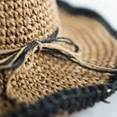 Ladies Sun Hat For Women Bowknot Straw Hat Foldable Summer Hat Wide Brim Be
