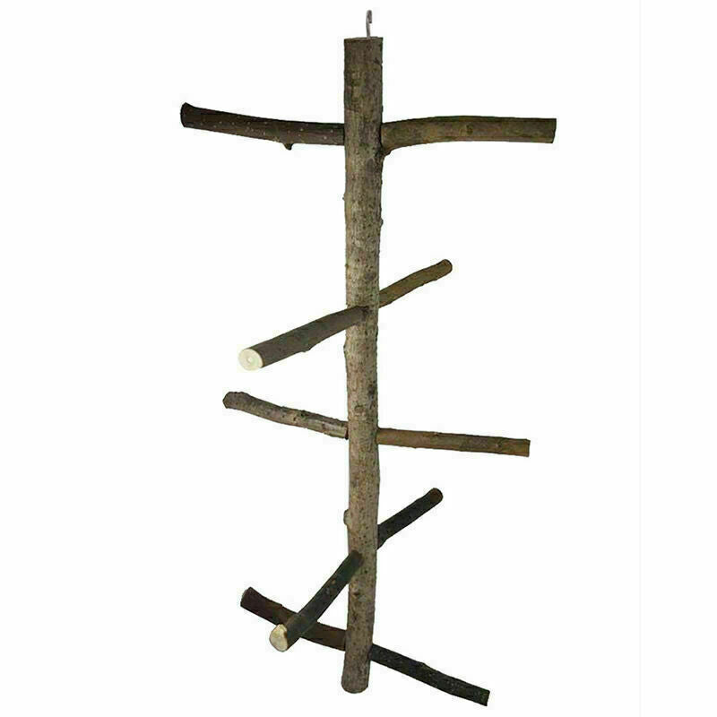 Parrot Bird Perch Stand Play Fun Toys Gym Wooden Activity Plays Cage Branch