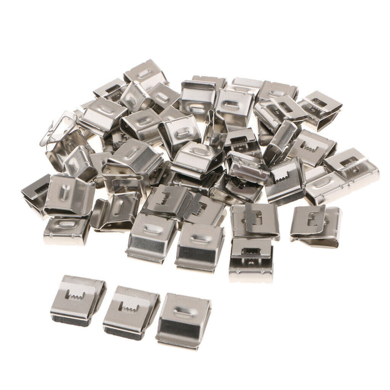 100x Stainless Steel Solar Cable Clips Management PV Wire Clip Fastener