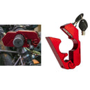 Red Motorcycle Bicycle Handlebar Throttle Grip Lock Anti-theft Brake Level Lock