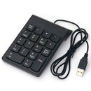 Portable 2.4G Wired Digital Keyboard USB Number Pad 18 Keys Numeric Keypad 3c