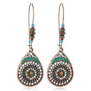 1 Pair Teardrop Hollow Floral Drop Dangle Earrings Boho Women Ethnic Fashio W0N9