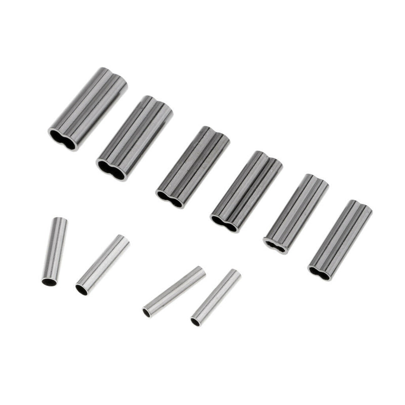 500Pcs Fishing Crimps Sleeves Full Size Kit Leader Rigging Tackle Connector