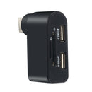 2 Port USB 2.0 Mini Rotate 360 Splitter Adapter Hub For PC Notebook
