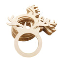 10x Handmade Wood Exquisite Deer Head Napkin Holder Rings Home Kitchen Hotel