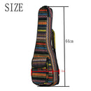 Folk Strip Style Padded Bag For Ukulele Guitar Back Strap Shoulder Bag Case
