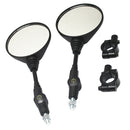 Motorcycle Rearview Side Mirror Black Round For 22mm Bar Scooter Street Bike