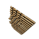 15Pcs High Speed Steel HSS-Co M35 Cobalt Drill Bit Set 1.5-10MM Steel Pounch FT