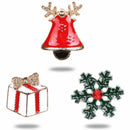 3pcs Christmas Tree Snowflake Bell Enamel Brooch Pin Badges for Clothes Bag B3R6