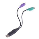1Pc USB to PS/2 PS2 Cable Adapter USB Male to PS/2 Female Converter Cable C Ew