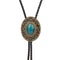 Men Bolo Tie Necklace Turquoise Stone Western Cowboy PU Leather Rope Necktie