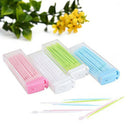 50 Pcs Plastic Toothpicks 2 Way Tooth Picks Interdental Brush Cleaners Port T3X8