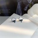 Fashion Woman Stud Earrings Simple Cartoon Stud Earrings Female White Clouds Bj