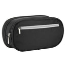Simple Black Oxford Stationery Pouch Large Capacity Cosmetic Zippers Bag