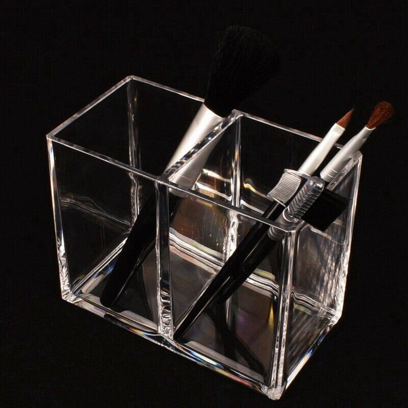 Clear Acrylic Makeup Brush Holder Pen Pencil Cup Holder Cosmetic Storage Ca L5M9